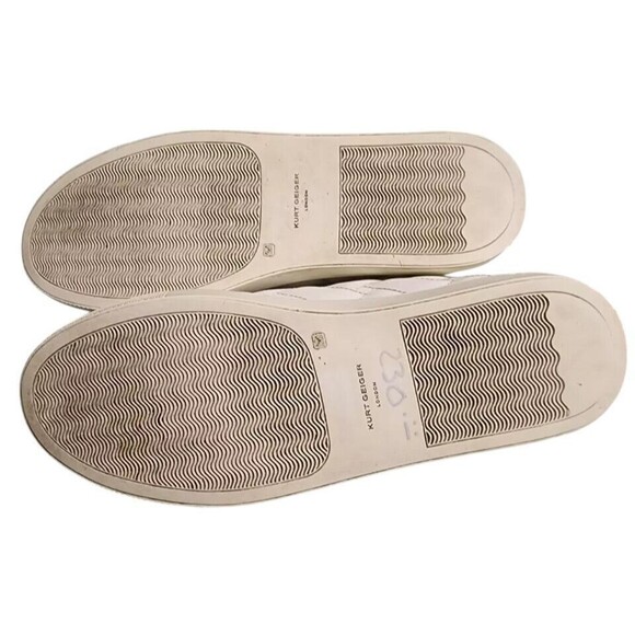 Kurt Geiger London White Leather Sneakers EU 40 Ludo Quilted Pattern Embellished - Picture 5 of 8